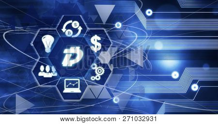 Digibyte Cryptocurrency Digital Currency Technology Business Internet Concept