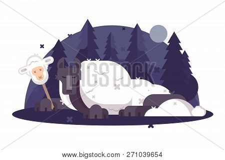 Cartoon Wolf In Sheeps Clothing Flat Poster