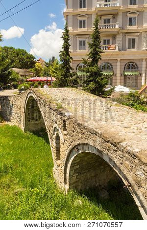 Tirana, Albania- 01 July 2014: The Tanners Bridge, Or Tabak Bridge, A Ottoman Stone Arch Bridge Buil