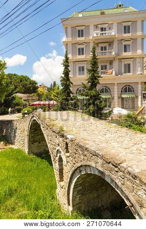 Tirana, Albania- 01 July 2014: The Tanners Bridge, Or Tabak Bridge, A Ottoman Stone Arch Bridge Buil