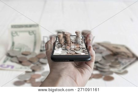 American Money Change In The Cellphone