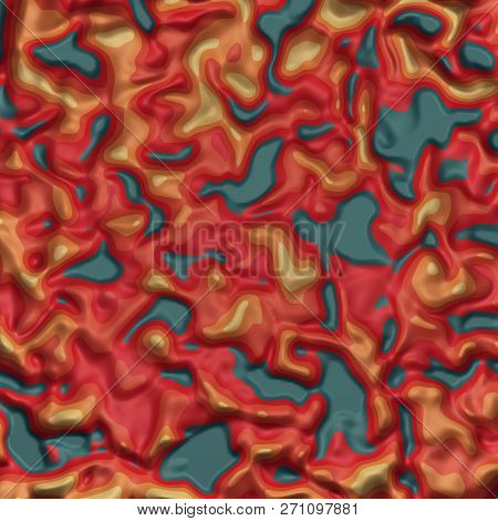 Colorful topographic background. Color curves painted surface backdrop. 3D rendering.