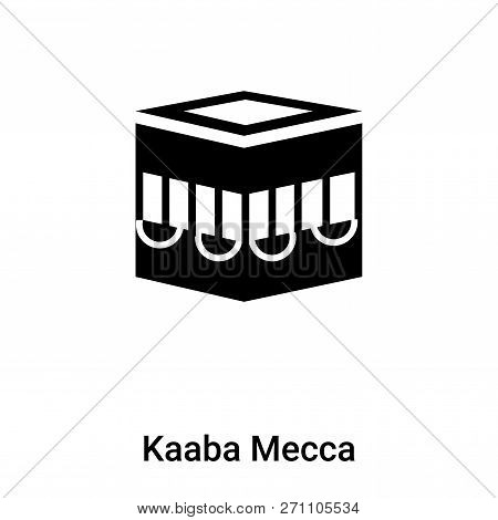 Kaaba Mecca Icon In Trendy Design Style. Kaaba Mecca Icon Isolated On White Background. Kaaba Mecca 