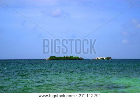Seascape of the Caribbean Coast in Colombia, South America