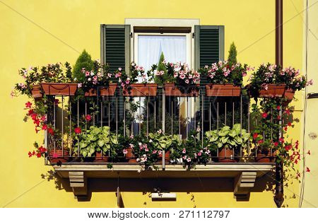 Architectural detail in Lovere, Iseo Lake, Italy, Europe