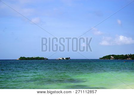 Seascape of the Caribbean Coast in Colombia, South America