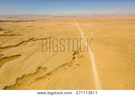 The National Route C14 In The Rock Mountain Near Kuiseb River Of Namibia.