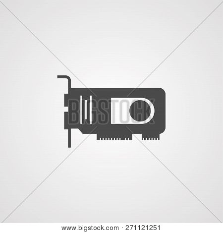 Videocard Icon Vector, Filled Flat Sign, Solid Pictogram Isolated On White. Symbol, Logo Illustratio