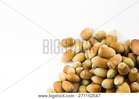Hazelnuts. Stack Of Hazelnuts. Food Background. Hazelnut Background