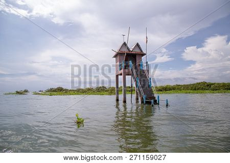 Flood Village Name Kampong Phluk Floating Village At Tonle Sap Lake, Siem Reap Province, Cambodia