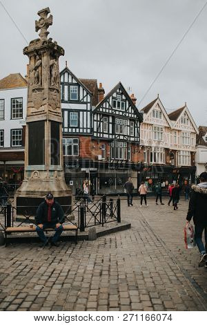 Canterbury, England - October 28th, 2018: Canterbury War Memorial Monolith In The Village Of Canterb
