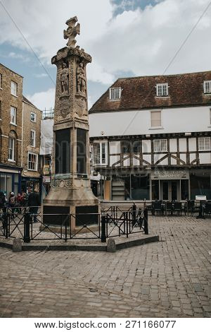 Canterbury, England - October 28th, 2018: Canterbury War Memorial Monolith In The Village Of Canterb