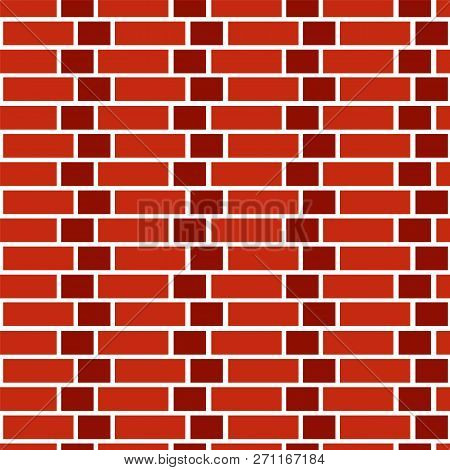 Red Brick Wall Background. Seamless Vector Pattern. Brickwork & Masonry Texture. Vintage Decorative 