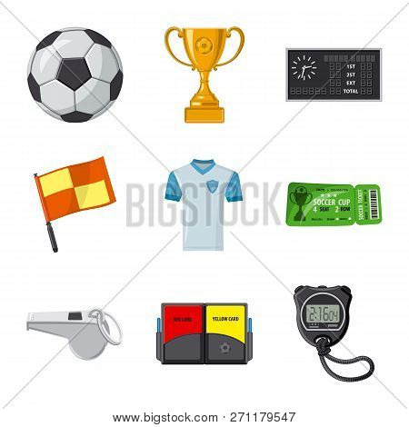 Vector Design Of Soccer And Gear Symbol. Collection Of Soccer And Tournament Vector Icon For Stock.