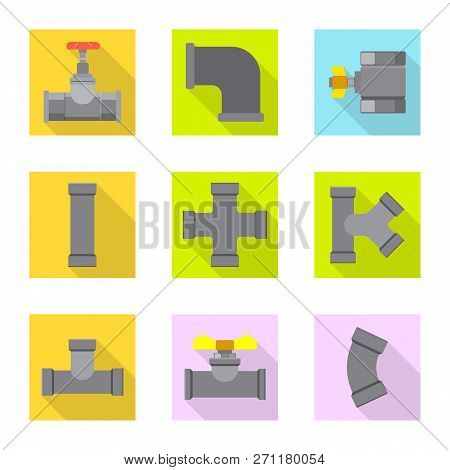 Vector Illustration Of Pipe And Tube Symbol. Set Of Pipe And Pipeline Vector Icon For Stock.
