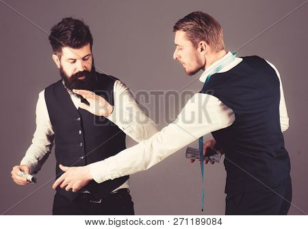 Tailor, Greedy Designer Wants More Money For Expensive Clothes.