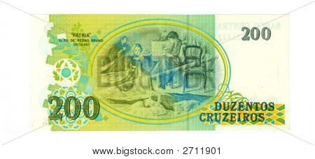 200 Cruzeiro Bill z Brazílie