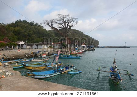 Yogyakarta - Indonesia. June 21, 2018. Panoramic Sadeng Beach At Gunungkidul, Yogyakarta, Indonesia.