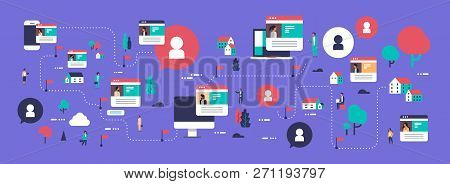 Social Profiling Map Online Media Isometric Network Interface Design Wan Woman Profile Mobile Comput