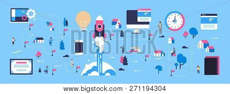 Rocket Launching Vector Photo Free Trial Bigstock