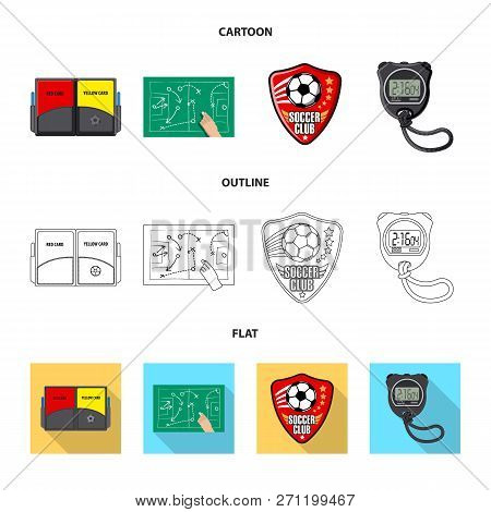 Isolated Object Of Soccer And Gear Logo. Set Of Soccer And Tournament Stock Vector Illustration.