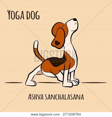 Cartoon Dog Shows Yoga Pose Surya Namaskara