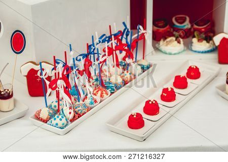 American Flag Colours Sweets, Red, Blue And White Dessert For 4th Of July