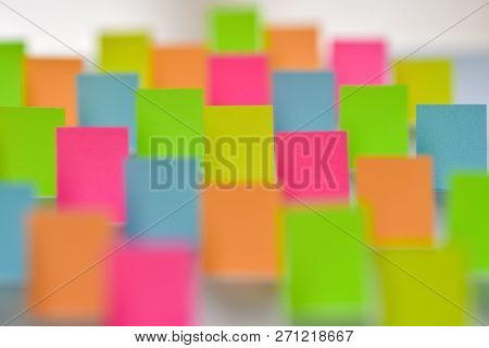 Voting Cards For Elections In The Form Of Colored Office Stickers On White Background