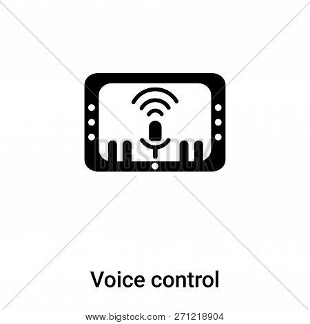 Voice Control Icon In Trendy Design Style. Voice Control Icon Isolated On White Background. Voice Co