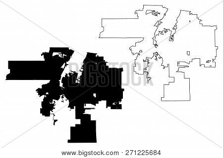 Albuquerque City (united States Cities, United States Of America, Usa City) Map Vector Illustration,