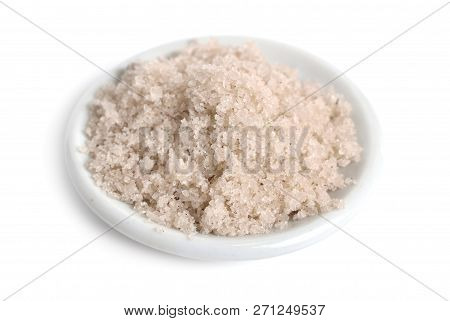 Smoked Table Salt Isolated On White Background