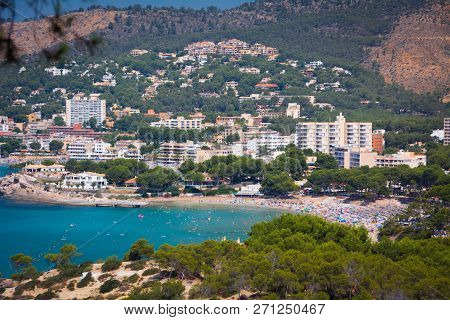 Peguera, Cala Fornells, Mallorca, Spain - July 24, 2013: View Of Peguera And Cala Fornells From The 
