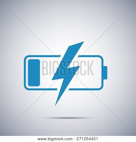 Discharged Battary Icon On A Gray Background