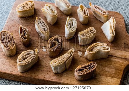 Turkish Food From Artvin Called Silor / Rolled And Fried Phyllo.
