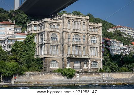 Building In Bosphorus Strait Side Of Istanbul City, Turkey