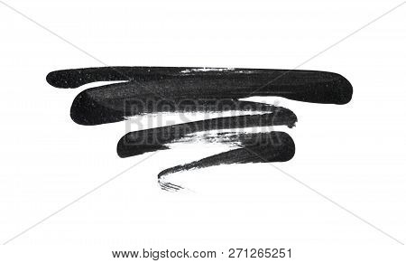 Black Make Up Squiggle On White Background With Clipping Path
