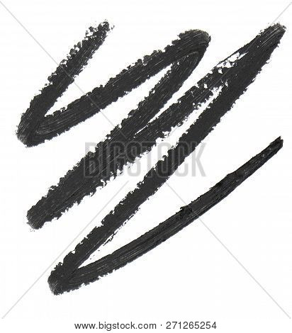 Black Make Up Squiggle On White Background With Clipping Path