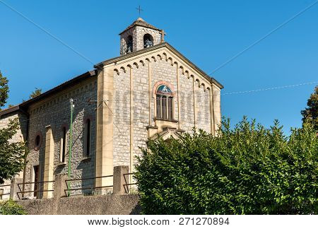 Sant Ambrogio Church In Painters Village Arcumeggia In Province Of Varese, Italy