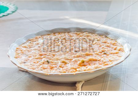 Homemade Tomato Soup With Noodles Knows In Poland As Lane Kluski.