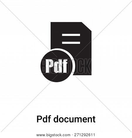 Pdf Document Icon In Trendy Design Style. Pdf Document Icon Isolated On White Background. Pdf Docume