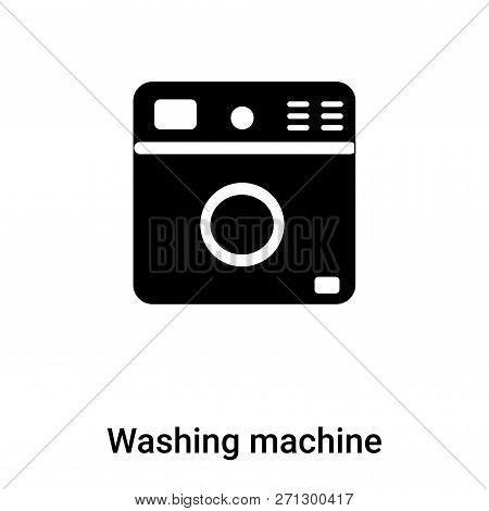Washing Machine Icon In Trendy Design Style. Washing Machine Icon Isolated On White Background. Wash