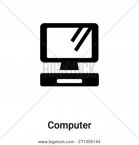 Computer Icon In Trendy Design Style. Computer Icon Isolated On White Background. Computer Vector Ic