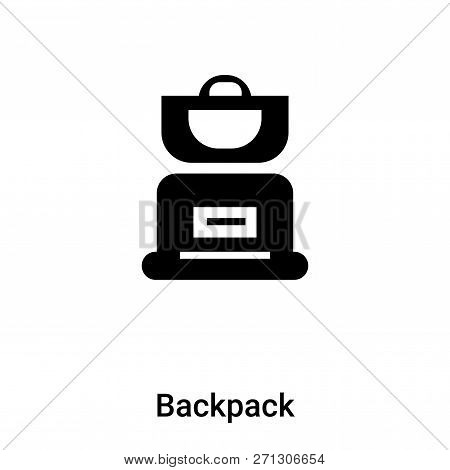 Backpack Icon In Trendy Design Style. Backpack Icon Isolated On White Background. Backpack Vector Ic