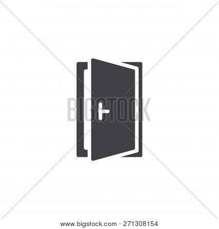 Open Door Vector Icon. Filled Flat Sign For Mobile Concept And Web Design. Exit Doorway Simple Solid