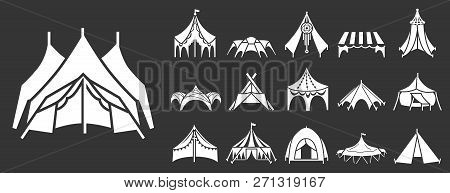 Canopy Icon Set. Simple Set Of Canopy Vector Icons For Web Design On Gray Background