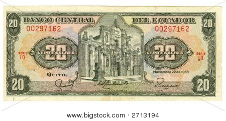 20 Sucre Bill z Ekvádoru, 1988