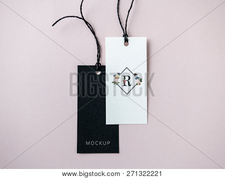 Pair of fashion label tag mockups