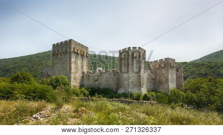 The Orthodox Monastery Manasija In Serbia From The Outside. Manasija, Also Known As Resava, Founded 