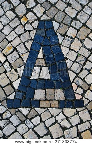 Portuguese Sidewalk Of Calcada In The Form Of The Letter A