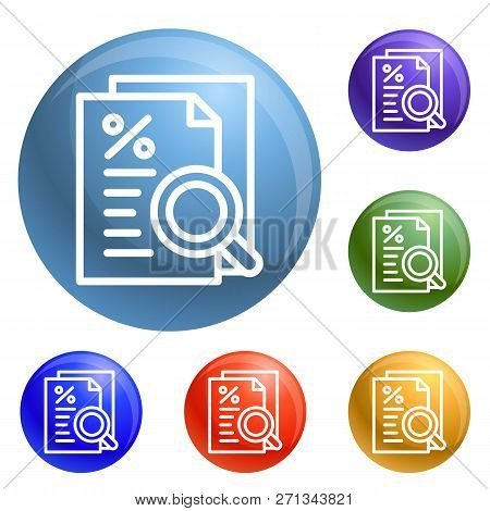 Procent Paper Icons Set 6 Color Isolated On White Background